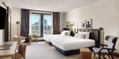 Day use twin room with work desk at The Clift Royal Sonesta.
