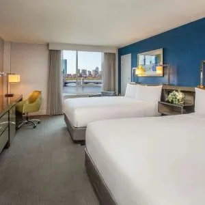 Bright and spacious day use twin room at Royal Sonesta Boston.