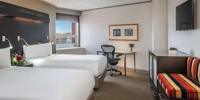 Day use twin room with work desk at Royal Sonesta Boston.