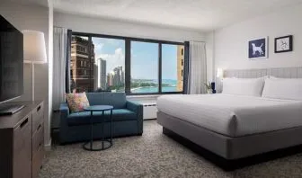 Bright and spacious day use room with sofa and private bathroom at Sonesta ES Suites Chicago Downtown Magnificent Mile - Medical.