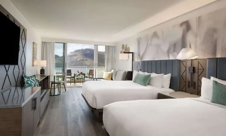 Day use twin room with workdesk and balcony at Royal Sonesta Kaua'i Resort Lihue.