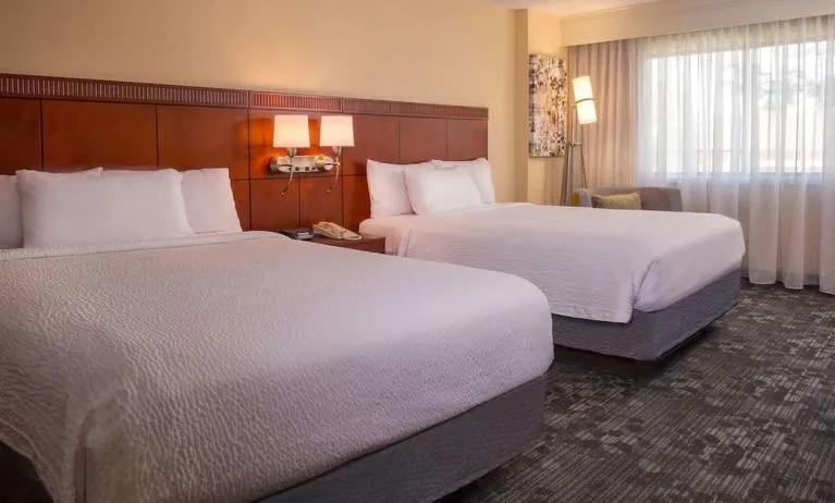Bright and spacious day use twin room at Sonesta Select Charlotte University Research Park.
