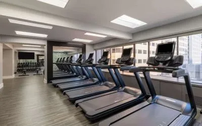 Fitness center at Hilton San Francisco Financial District.