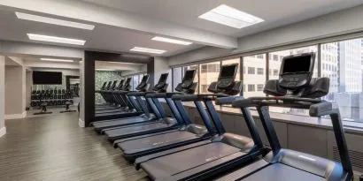 Fitness center at Hilton San Francisco Financial District.