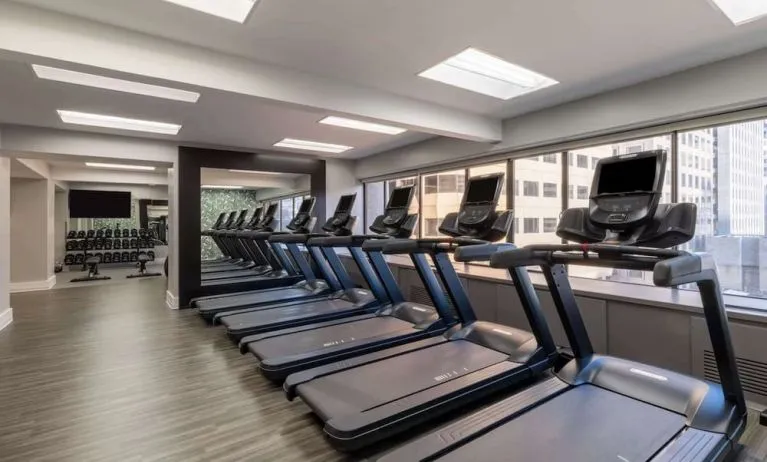 Fitness center at Hilton San Francisco Financial District.