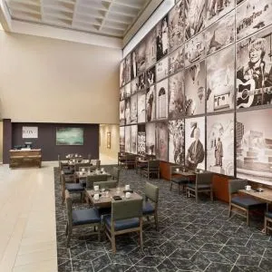 Breakfast area perfect for coworking at DoubleTree By Hilton Albuquerque.