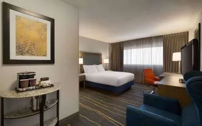 Day use room with work desk, lounger and coffee machine at DoubleTree By Hilton Albuquerque.