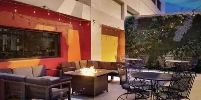 Courtyard with fire pit at DoubleTree By Hilton Albuquerque.