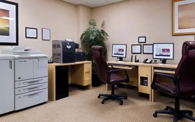 Business center at Hilton Chicago O'Hare Airport.