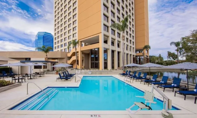 Refreshing outdoor pool at Hotel Fera Anaheim, A DoubleTree By Hilton.