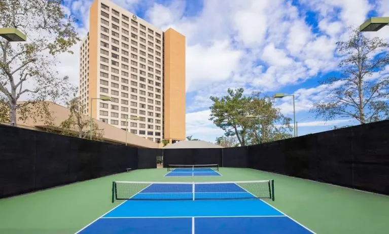 Pickleball courts available at Hotel Fera Anaheim, A DoubleTree By Hilton.