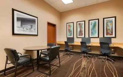 Business center at Embassy Suites By Hilton Nashville South Cool Springs.