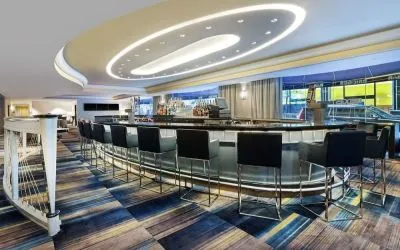 Hotel bar at New York Hilton Midtown.