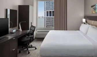 Day use room with work station at Hilton Garden Inn NYC Financial Center/Manhattan Downtown.
