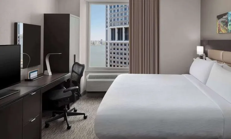 Day use room with work station at Hilton Garden Inn NYC Financial Center/Manhattan Downtown.
