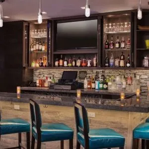Hotel bar at Hilton Garden Inn NYC Financial Center/Manhattan Downtown.

