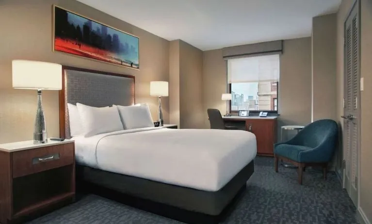 Day use room with work desk at Hilton Chicago.