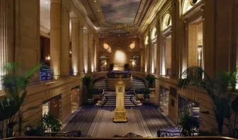 Majestic lobby of Hilton Chicago.