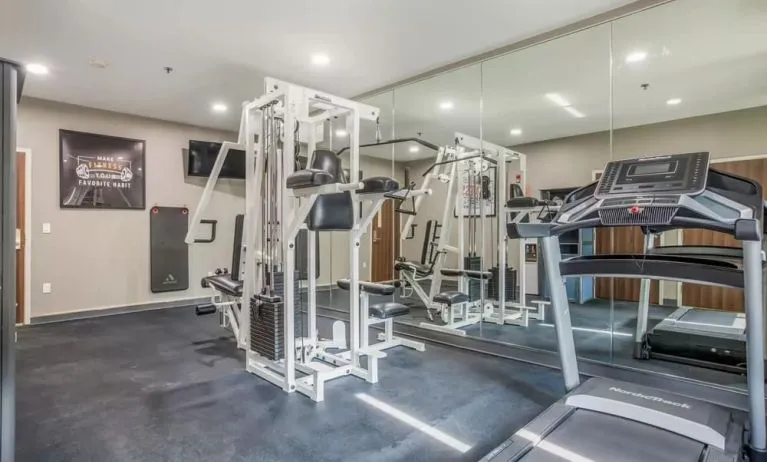 Fitness center at The Leo Collection, An Ascend Collection Hotel.