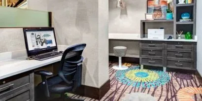 Business center at Hampton Inn & Suites By Hilton Atlanta Perimeter Dunwoody.