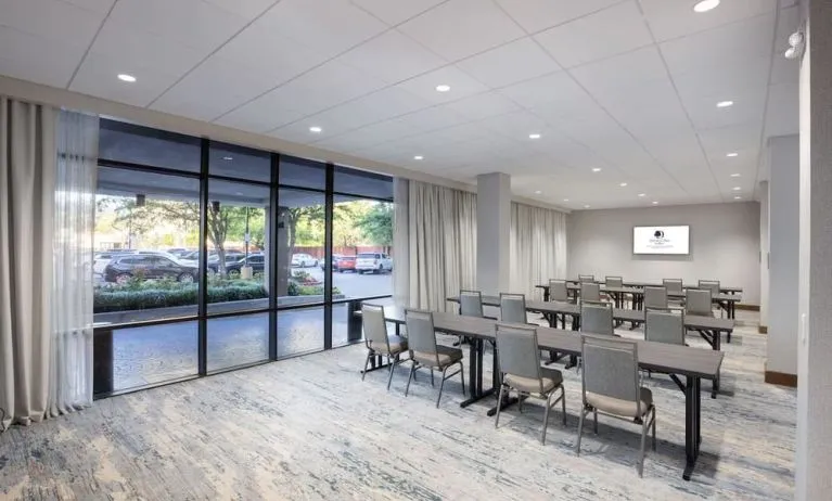 Spacious meeting room at Doubletree By Hilton Houston Medical Center Hotel & Suites.