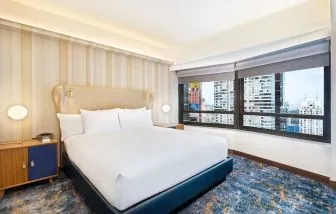 Bright and spacious day use room at New York Hilton Midtown.