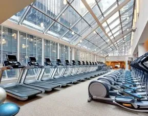 Fully equipped fitness center at New York Hilton Midtown.