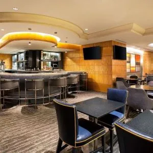 Hotel bar and lounge area at New York Hilton Midtown.