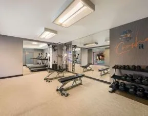 Fully equipped fitness center at Sonesta Select San Jose Airport.