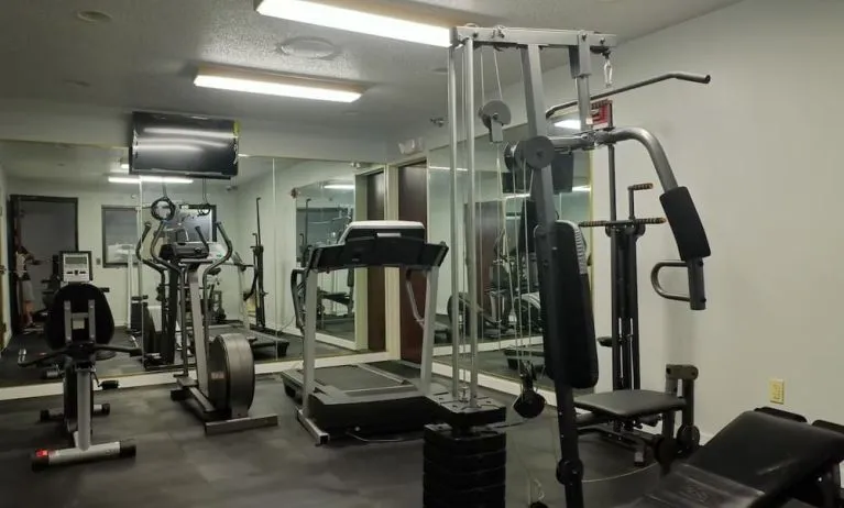 Fitness center at Quality Inn & Suites Woodstock Near Lake Geneva.