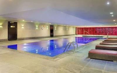 Indoor pool at Hilton London Syon Park.