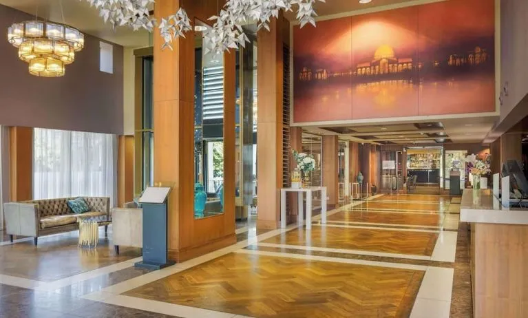 Reception hall at Hilton London Syon Park.