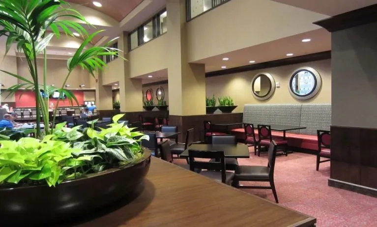 Dining area perfect for coworking at Embassy Suites By Hilton St. Louis Downtown.
