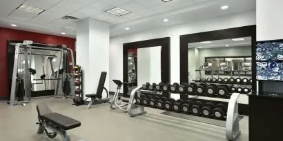 Fitness center at Embassy Suites By Hilton St. Louis Downtown.
