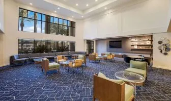 Spacious lobby and coworking lounge at Sonesta Select Phoenix Chandler.