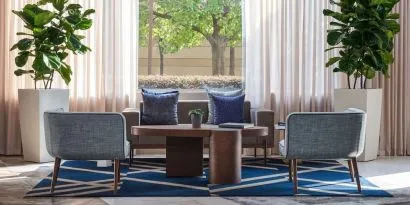 Lobby and coworking lounge at The Chifley Houston, Tapestry Collection By Hilton.