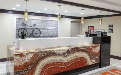 Reception desk at Hampton Inn & Suites Houston-Bush Intercontinental Aprt.