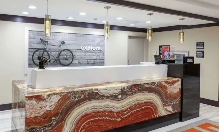 Reception desk at Hampton Inn & Suites Houston-Bush Intercontinental Aprt.