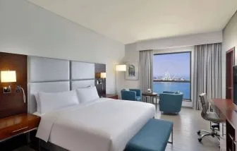 Day use room with king bed at Hilton Dubai The Walk.