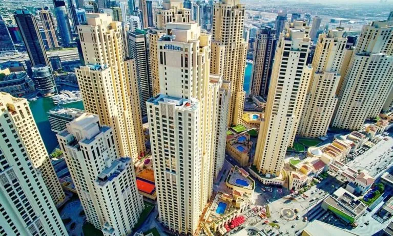 City views at Hilton Dubai The Walk.