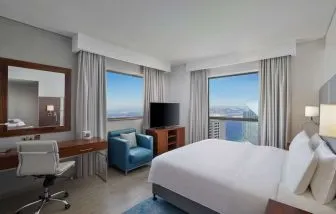 Day use room with king bed at Hilton Dubai The Walk.