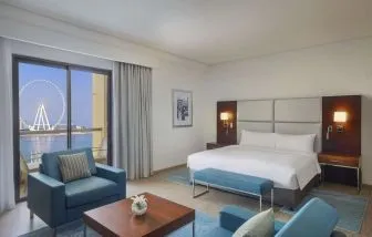 Day use room with king bed at Hilton Dubai The Walk.
