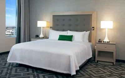 King room at Homewood Suites By Hilton Los Angeles International Airport.