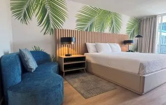 King room at The Harrison Hotel Downtown Hollywood.