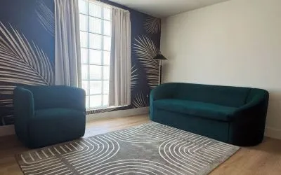 Lounge area at The Harrison Hotel Downtown Hollywood.