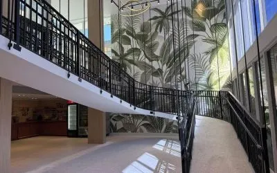Stairway at The Harrison Hotel Downtown Hollywood.