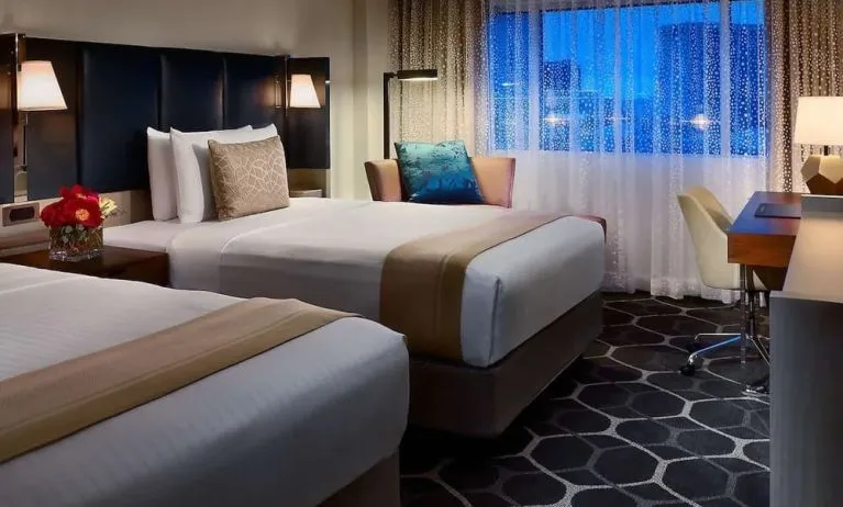 Day use twin room with work desk at Royal Sonesta Houston Galleria.