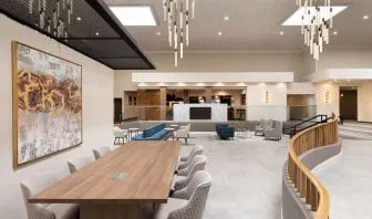Workspace and business center Lounge and TV at DoubleTree By Hilton Fort Worth South.