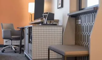 Workspace and business center Lounge and TV at DoubleTree By Hilton Fort Worth South.