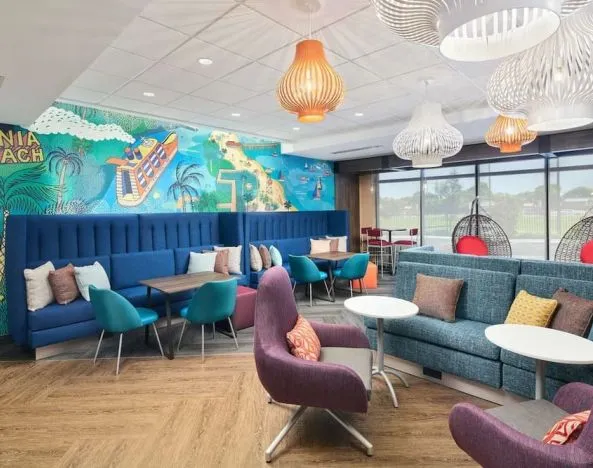 Coworking space and lounge at Tru By Hilton Ft. Lauderdale Airport.